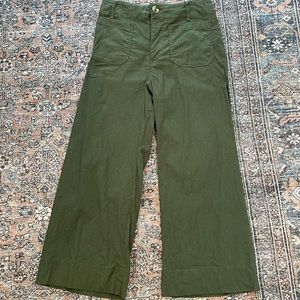 Anthropolgie Maeve Colette linen blend pants - olive green